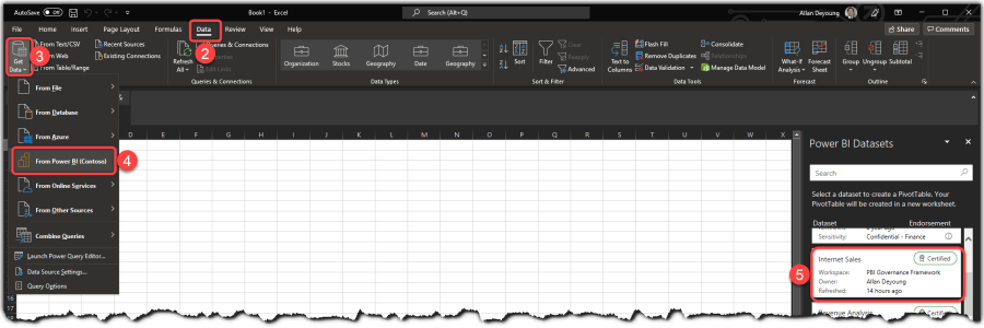 Connecting to a Power BI dataset from Excel